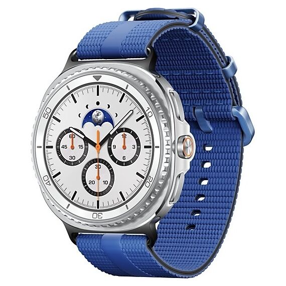 Galaxy Watch8 Classic | 46 мм | White | Athleisure/Blue | M/L, Размер: 46 мм, Цвет: White, Тип ремешка: Athleisure, Цвет ремешка: Blue, Размер ремешка: M/L, Подключение часов: Bluetooth / Wi-Fi